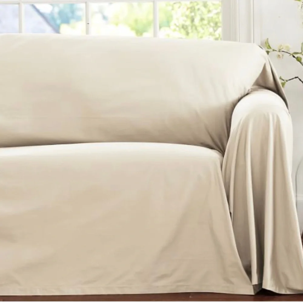 NWT! Pottery Barn Loose Sofa Cover in Cream/Bone Twill 112x170”